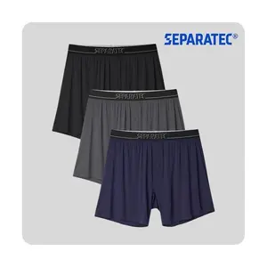 Separatec Boxers for Men, Bamboo Rayon Mens Boxers Cooling Breathable Loose Men's Underwear, Boxer Shorts 3 Pack