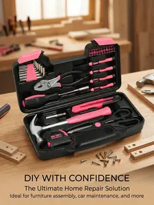 39-Piece Essential Home Tool Kit - Complete DIY Hand Tool Set with Hard Storage Case - Perfect for Home Maintenance, Apartment Essentials & Office Repair
