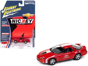 2002 Chevrolet Nickey Camaro ZL1 Bright Rally Red with White "Muscle Cars USA" 1/64 Diecast Model Car by Johnny Lightning