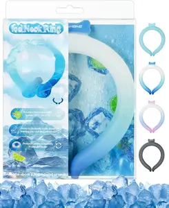 Neck Cooling Tube Wraps Ice Ring Neck Cooler Personal Ice Pack Wrap for Hot Weather Gel Reusable Wearable Gel Cooling for Summer Heat Hot Flashes Freezer Below 64.4℉
