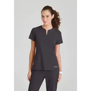 Skechers by Barco Slip-ins Glide 4 Pocket Banded Collar Top, Pewter, Medium