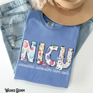 NICU Easter Shirt, Comfort Colors®, Neonatal Intensive Care Unit, Doctor, Crew, Nurse Life, Bunny, Spring, Graduation, Gift for NICU Nurse
