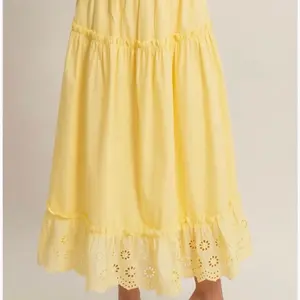 Yellow Eyelet Skirt