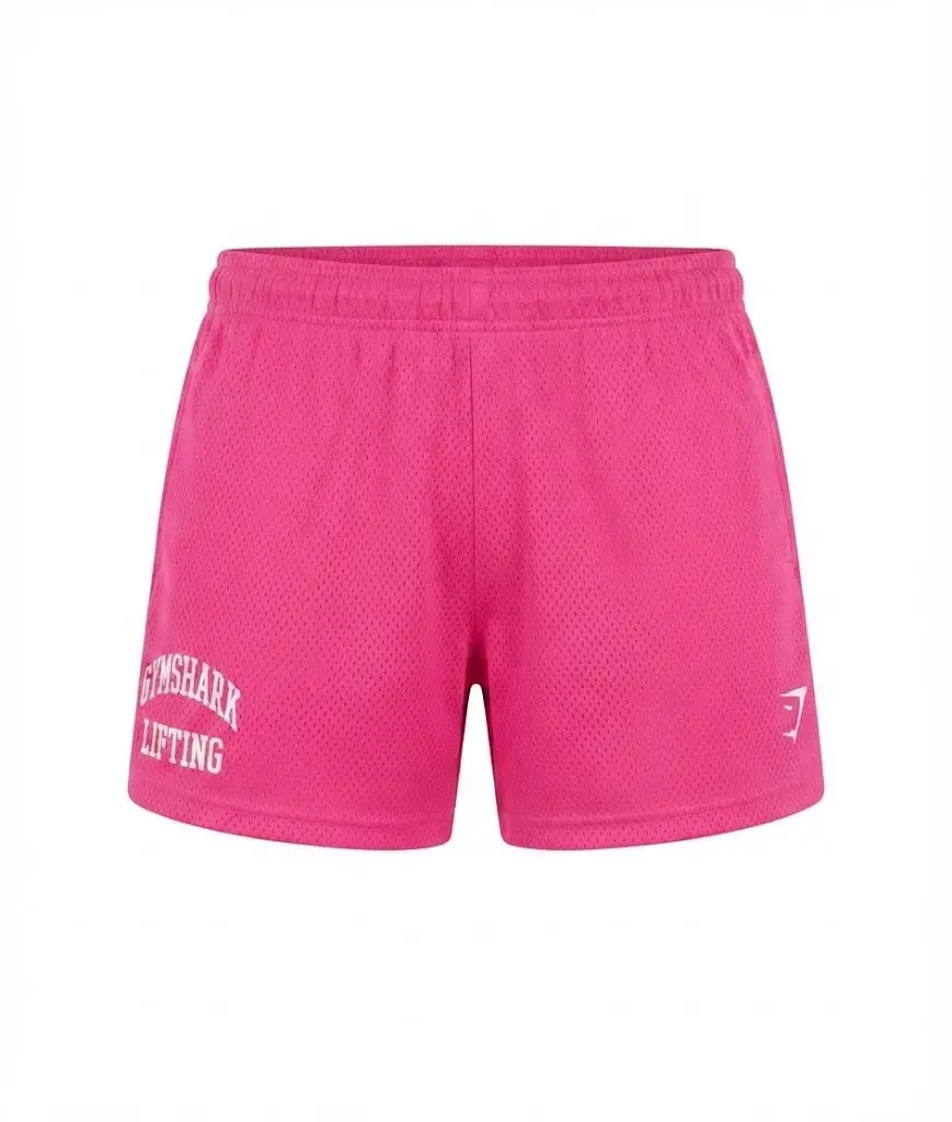Gymshark Pink Lifting Mesh 5" Shorts, Men's Athletic Gym Training & Workout Shorts