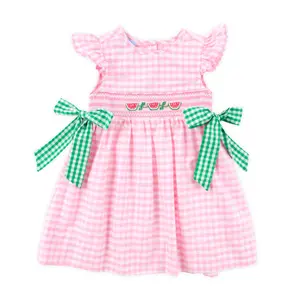 Watermelon & Vine Smocked Pink Gingham Beverly Dress