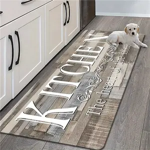 Kitchen Blessing diatomaceous earth floor mat, farmhouse non-slip kitchen runner rug with inspirational "The Heart of the Home" quote, quick-drying absorbent diatomaceous earth carpet for kitchen, laundry room, entryway, home decor
