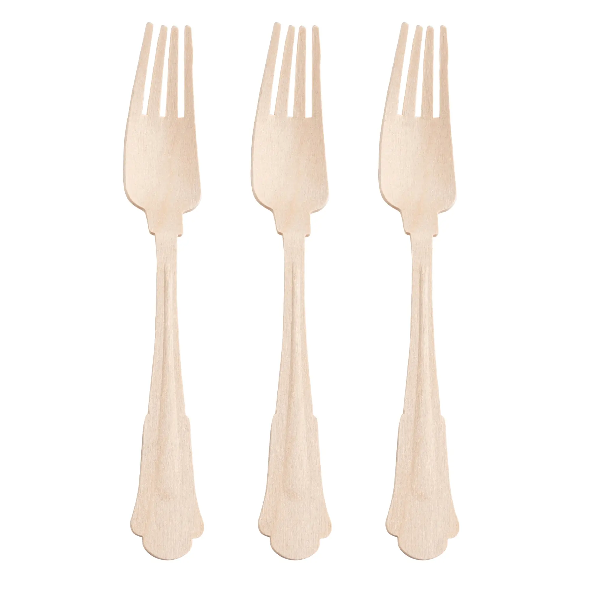 Silhouette Birch Wood Eco Friendly Disposable Dinner Forks