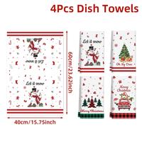 4pcs Christmas Dish Towels B