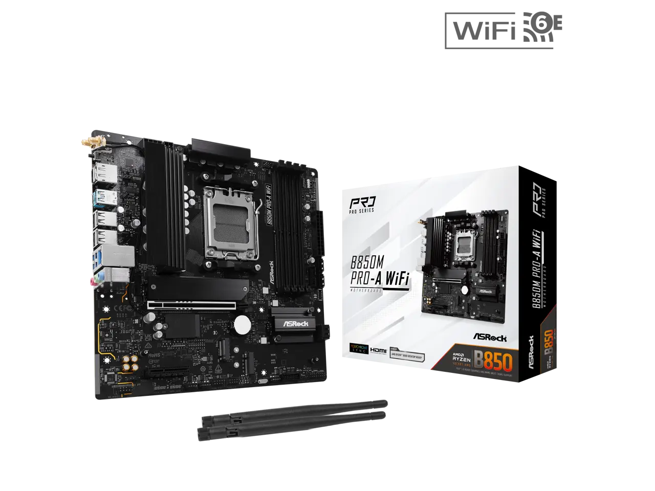 ASRock B850M PRO-A WIFI AM5 AMD B850 Micro ATX Motherboard