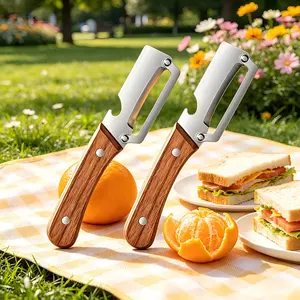 2PCS Multi-Functional Stainless Steel Vegetable Peeler with Wooden Handle, 2026 New Kitchen Peeler with Bottle Opener, Fruit Pumpkin Veggie Peeling Tool, Practical Kitchen Gifts for Mom