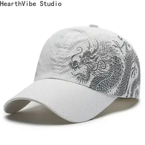 Breathable Mesh Men's Tactical Dragon Baseball Cap with Camo - Military-Style Snapback for Hiking & Outdoor Activities
