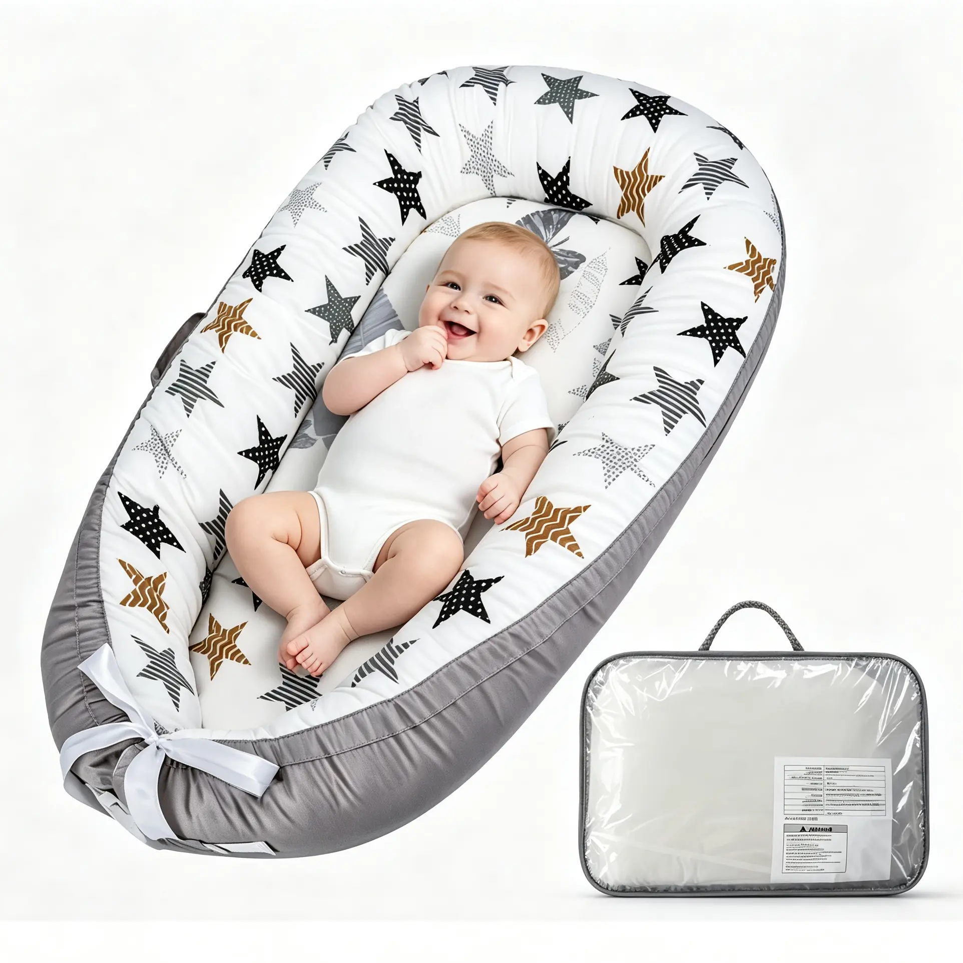 Breathable Cotton Baby Changing Nest, Infant Support Cushion | Portable Pad for 0-24 Months Newborns, Ideal for Diaper Changing, Travel