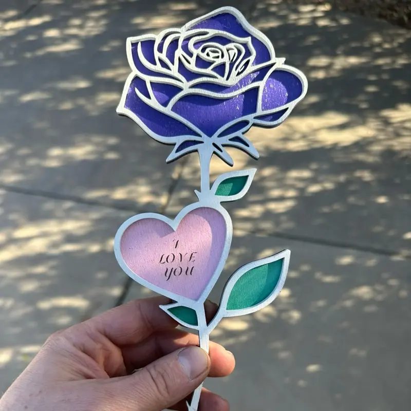 I Love You Wooden Rose – Timeless Gift