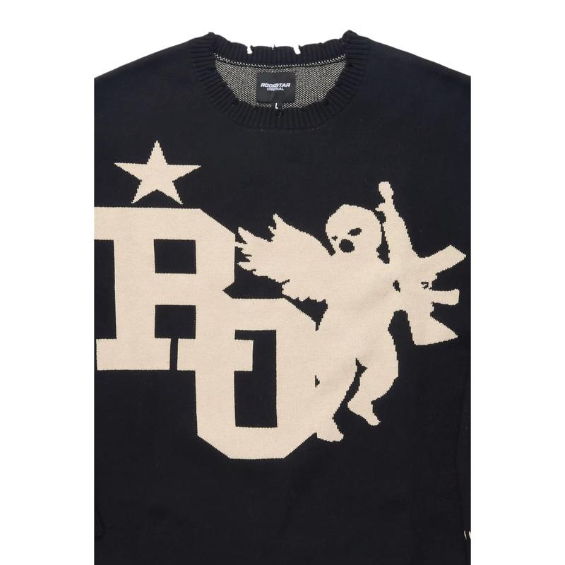 Pluton Black Knit Sweater