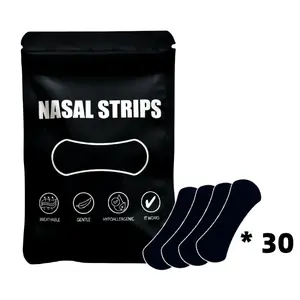 Breathable Comfort Nasal Strips (30 Pcs), Anti-Snore Sleep Aid, Oil & Sweat Resistant, Wide Body, Universal Fit