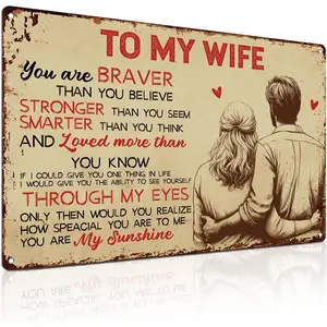 Metal Sign - Decorative Metal Sign, 8x12 Inch, Vibrant, Vintage, Wall Mount, Love Theme, Gift for Wife, Anniversary, Birthday, Valentine's Day