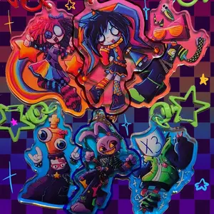 Scene-ish The Amazing Digital Circus Acrylic Keychain!!! Pomni, Jax, Ragatha, Kinger, Zooble, and Gangle