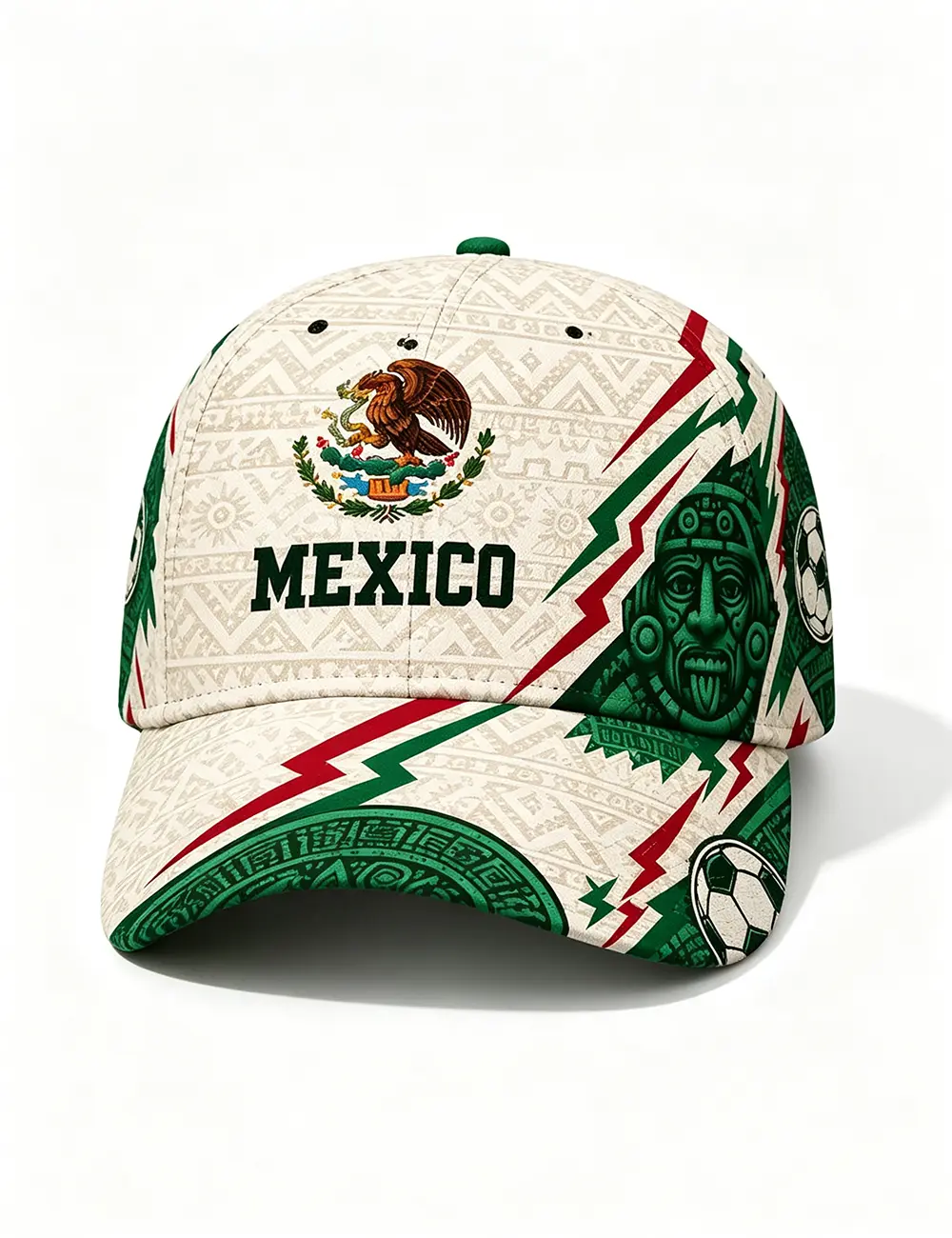 Mexico Hat, Mexico Soccer Hat, Mexico Baseball Cap for Men Women, Aztec Mayan Pattern Mexico Flag Eagle Printed, Casual Sports Cap for Football Fans