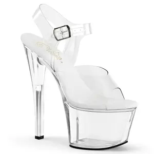 Pleaser Sky-308VL Vegan Women's Stylish High Heeled Stiletto Platform Sandals, Fashionable Heeled Shoe for Women