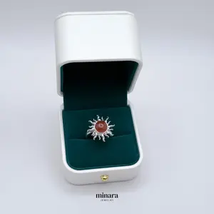 MINARA 950 Silver ANILLO SOL AGATA .Ring With Adjustable Hoop.