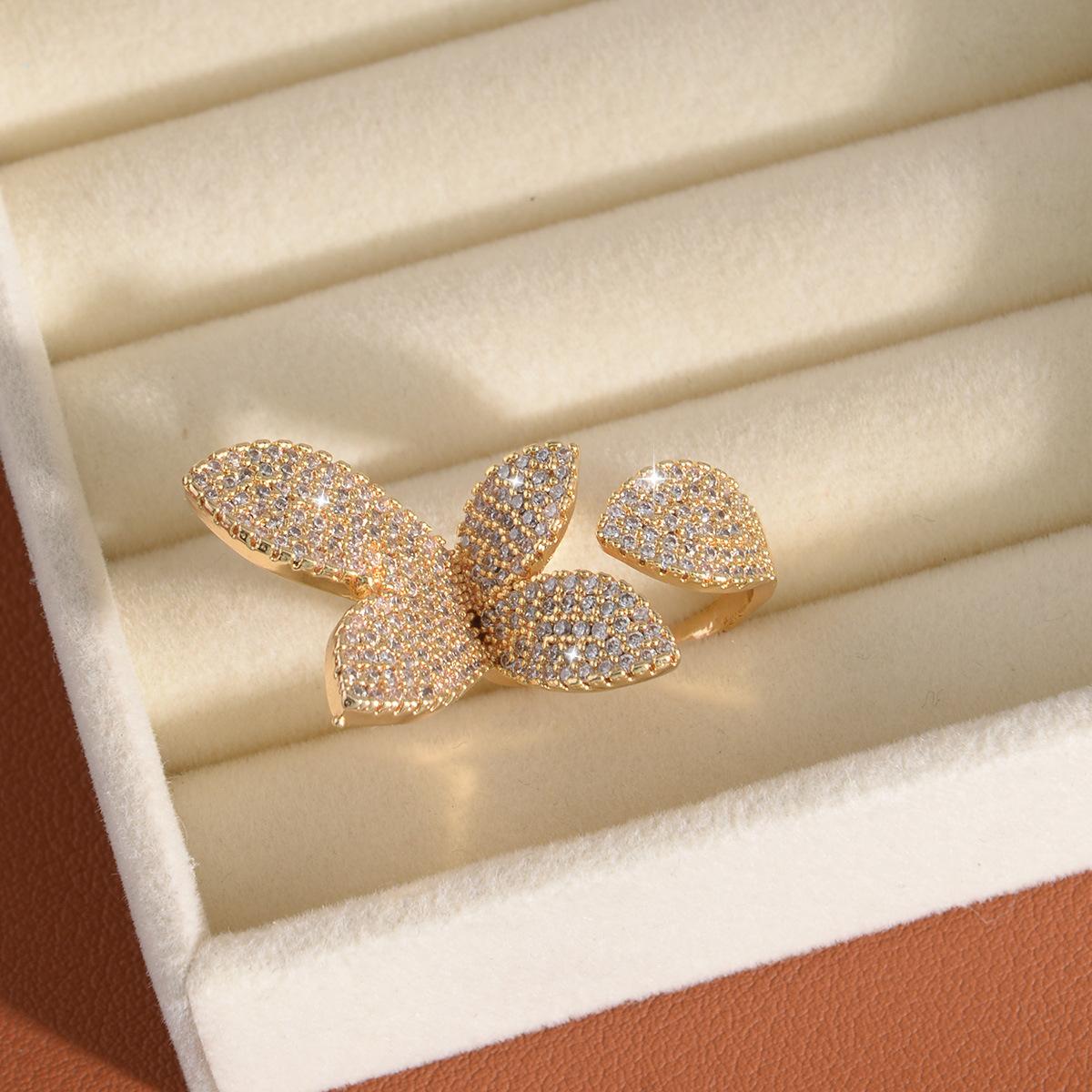 Trending Butterfly Open Statement Ring, Sparkling Bold Adjustable Ring for Women, Viral Aesthetic Accessory, Perfect for Party, Office, Casual Wear, Great Gift for Best Friend, Girlfriend