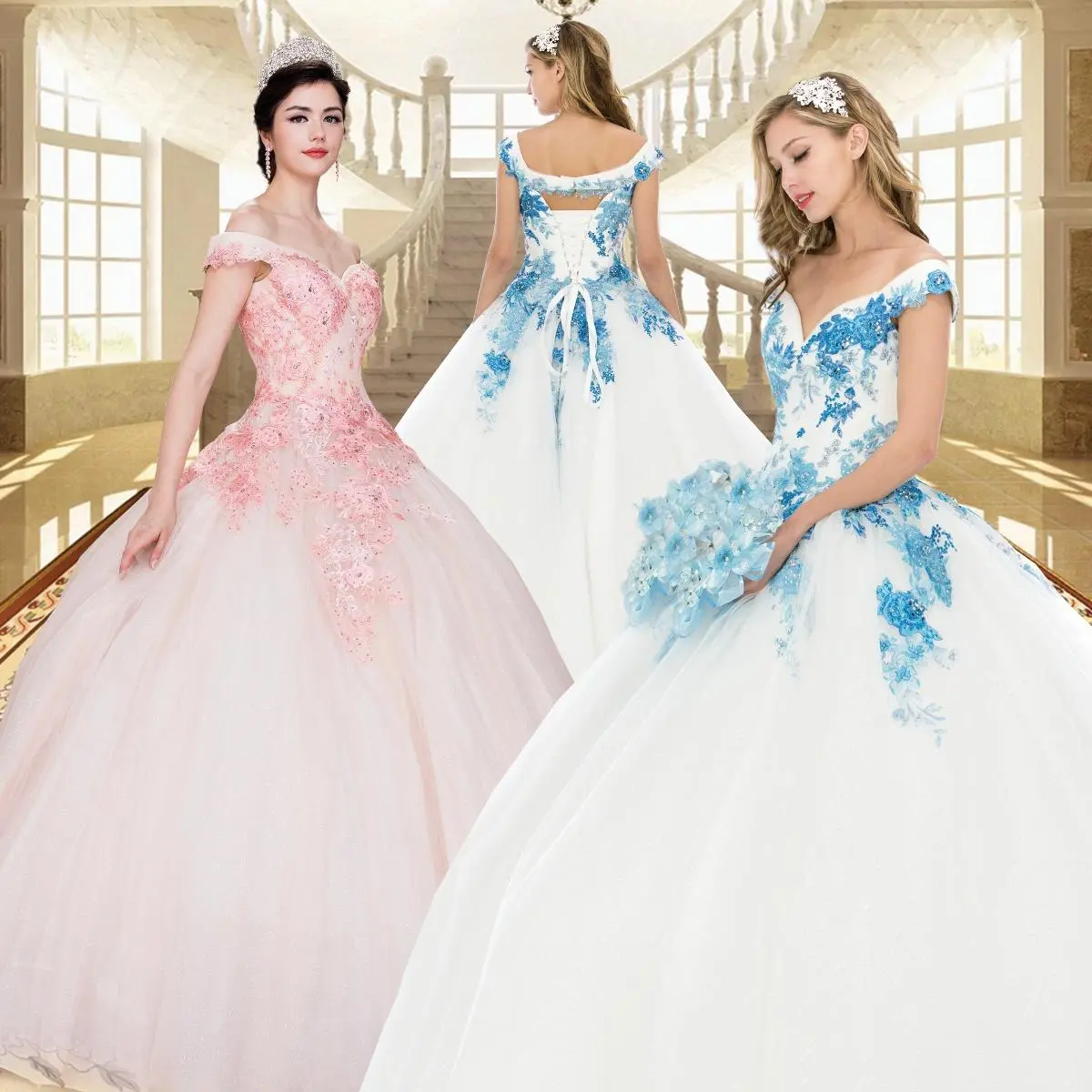 (LIVE 24) Quinceanera Ball Gown Dress Glitter Tulle Mexican Sweet 15 Formal Party Dress for Special Occasions