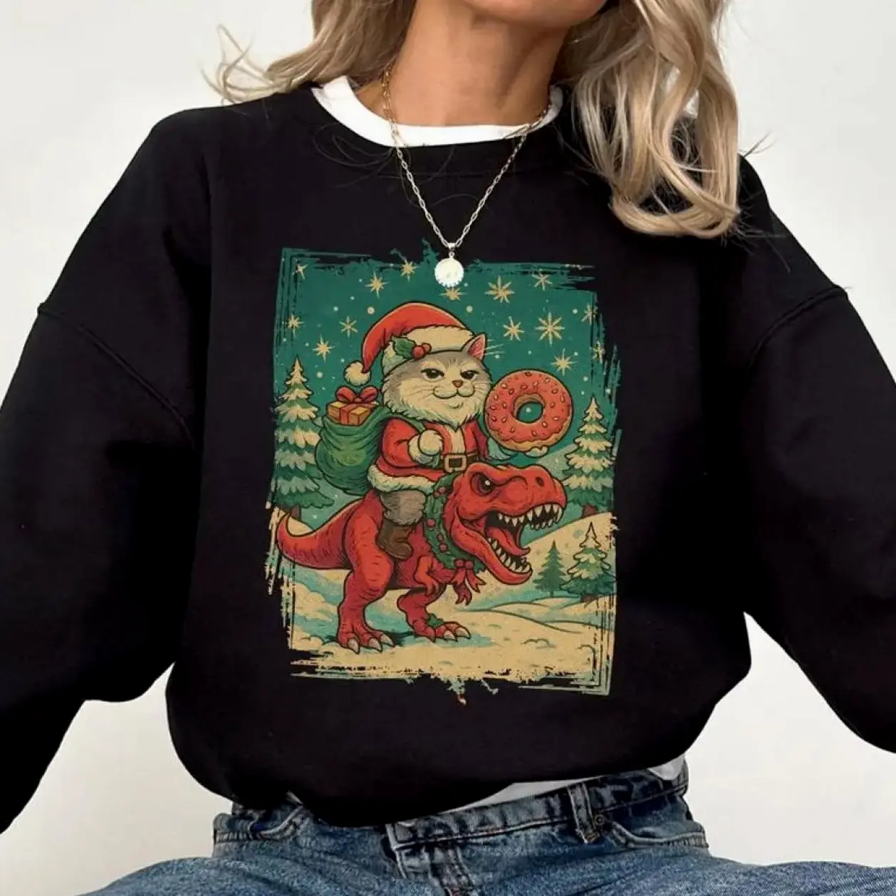 Christmas Princess Donut Sweatshirt, Princess Donut and Mongo Shirt, Funny Holiday Gift for Gamer, Book Lover, or Anyone Who