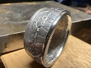 Atlantis Poseidon Fine Silver Coin Ring