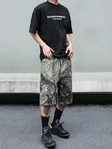 Men's Branch camouflage printed denim shorts Menswear Tropical baggy pants baggy jeans men