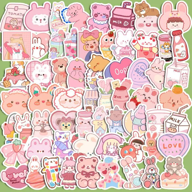 90pcs Cute Cartoon Animals Pattern DIY Decorative Sticker, Self Adhesive Decor Paper, Decor Sticker for Gift Greeting Card Water Bottle Laptop Phone