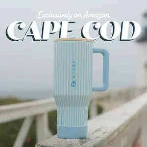 HydroJug Traveler 40 oz Light Blue Insulated Stainless Steel Water Bottle with Handle & Flip Straw Leak Resistant Tumbler Reusable for Women Men Cape Cod