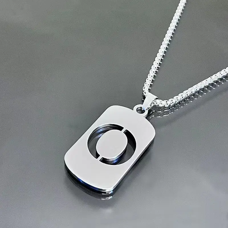 Letter O+70cm titanium steel chain