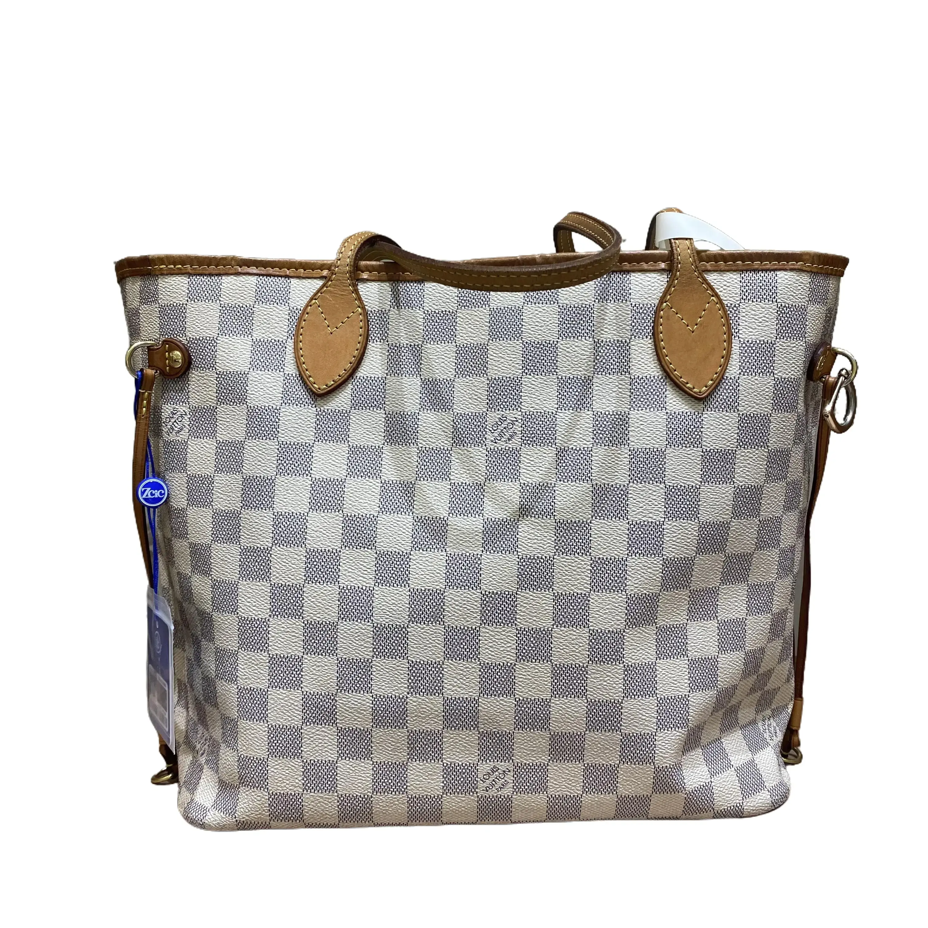 Pre-owned Louis Vuitton Jm120404 Neverfull Damier Azur, MM size, shoulder bag, tote bag