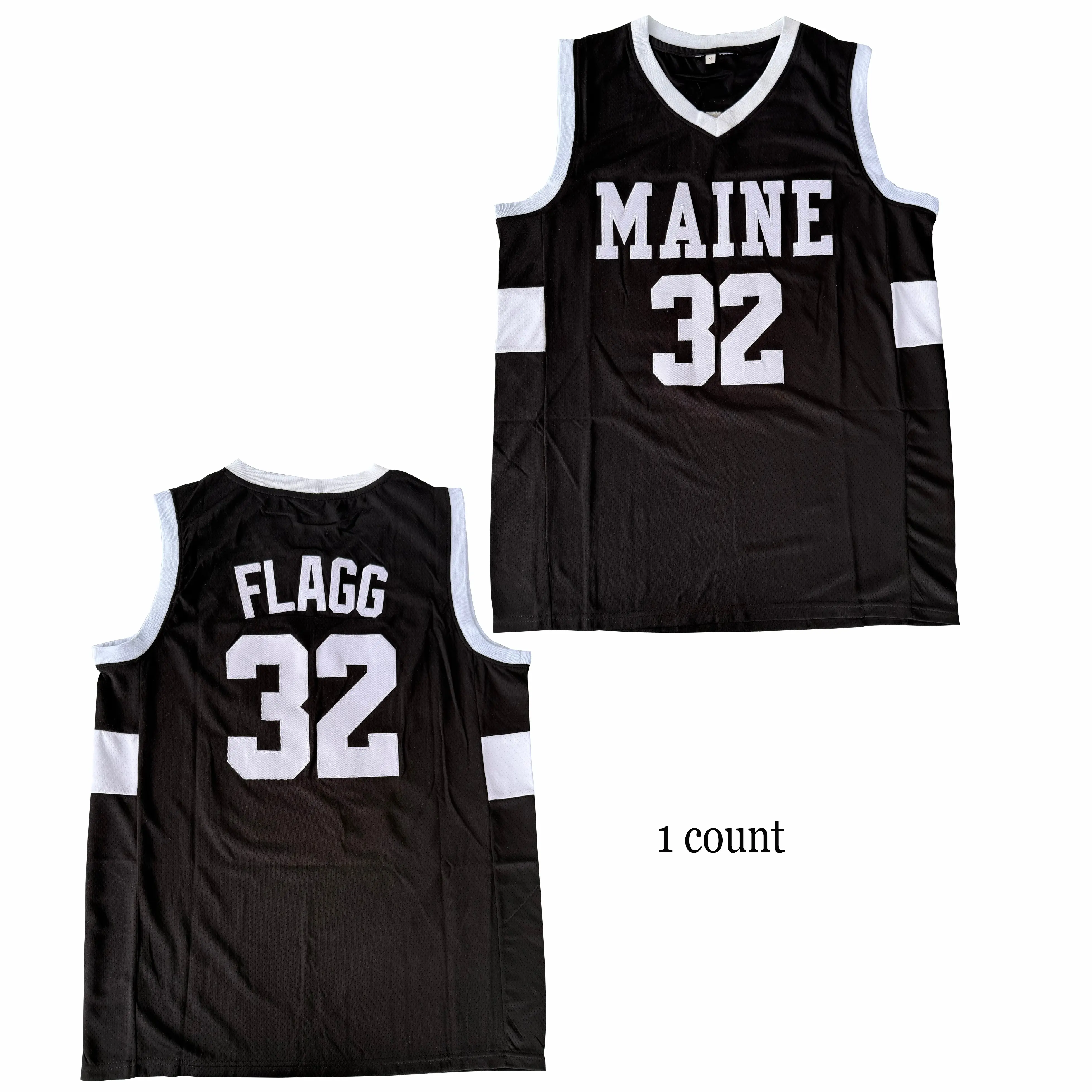 Men's Basketball Jersey #32 Flagg, Embroidered Sportswear Top in Breathable Polyester Mesh, Lightweight Fashion Jersey for High School Sports, Jersey Shirts, Sporty Sports Top
