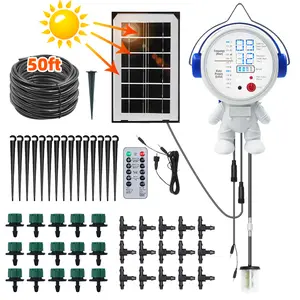 Solar-Powered Drip Irrigation Kit with 12 Timer Settings – 15M Hose Auto Watering System for Garden, Patio, Greenhouse, Indoor & Outdoor Plants