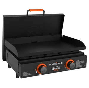 Blackstone Adventure Ready Outdoor Griddle, 2-Burner 22" Propane Flat Top Grill with Cover, Black