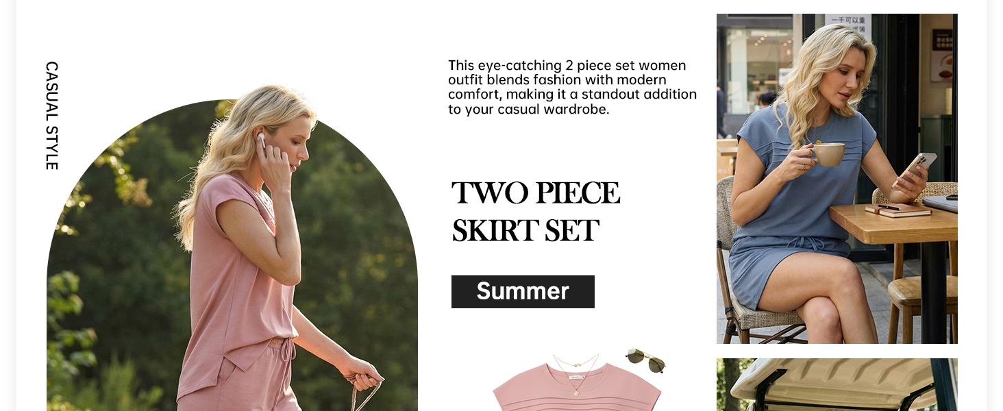 GRECERELLE Women's 2 Piece Tennis Skirt Set with Built-In Shorts, Cap-Sleeve Crewneck Top, Casual Summer Athletic Outfit GRECERELLE Women's 2 Piece Tennis Skirt Set with Built-In Shorts, Cap-Sleeve Crewneck Top, Casual Summer Athletic Outfit