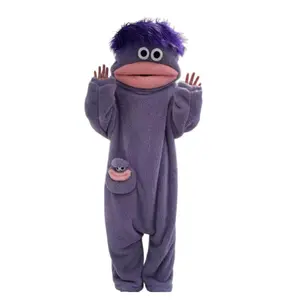 Big-Mouth Monster Onesie (with Large Comb) Adult Extra-Large Plush Wearable Blanket Hoodie Coral Fleece Jumpsuit Pajamas One Size Fits All