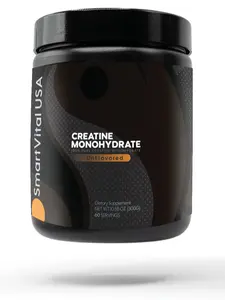 SmartVital USA Creatine Monohydrate 100% Pure – Unflavored, 5g per Serving (300g), Supports Muscle Strength & Training Performance
