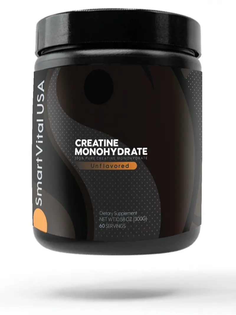 SmartVital USA Creatine Monohydrate 100% Pure – Unflavored, 5g per Serving (300g), Supports Muscle Strength & Training Performance