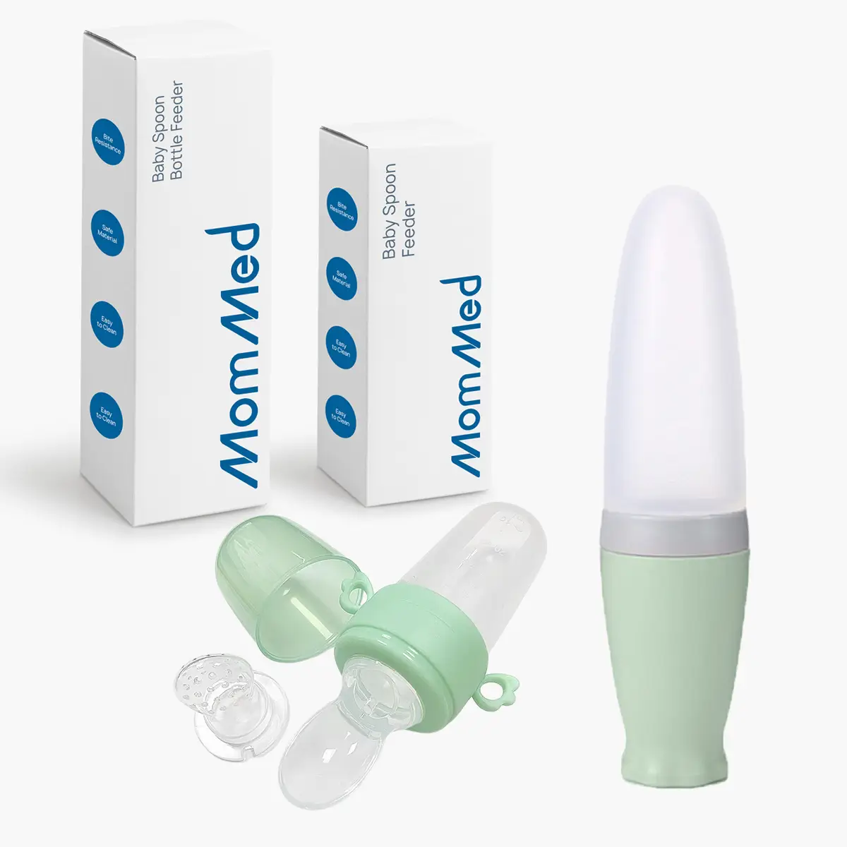 MomMed Baby Food Feeder, Silicone Food Dispensing Spoon, Baby Fruit Feeder Pacifier