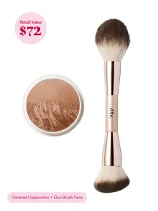 DIBS Beauty Espresso Essentials Set - Duet Baked Bronzer & Duo Brush Face - Makeup Bronzer & Highlight Set