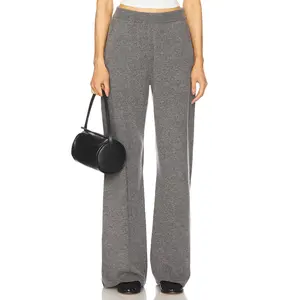EAVES Hansen Wool Cashmere Pant in Dark Heather Grey