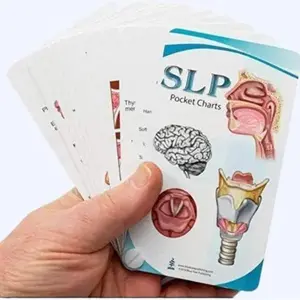 Blue Tree Publishing SLP Pocket Chart, 23 Anatomy pages with Larynx, Vocal Folds, Brain, Swallowing and more. Fits in your pocket for anatomy on the go