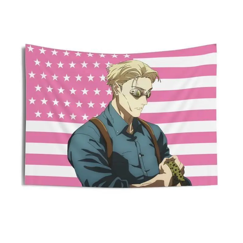 JJK Fans Gifts Nanami Pink American FLag Tapestry Manga Inspired Hanging Decor Wall Flag Decor Decoration Wall Flag Tapestry Tapestry
