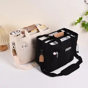 Women's Casual Canvas Tote Bag, Large Capacity Multi-pocket Handbag, Adjustable Shoulder Strap, Women's Casual Shopping Bag Travel Essentials Detachable Bag Removable Washable Bags