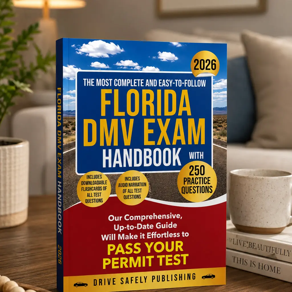 Florida DMV Permit Test Book – Up-to-Date Driver's License Study Guide with 250 Practice Questions, Downloadable Flashcards, Audio Narration, and Easy-to-Follow Explanations to Help You Pass the Florida DMV Written Exam