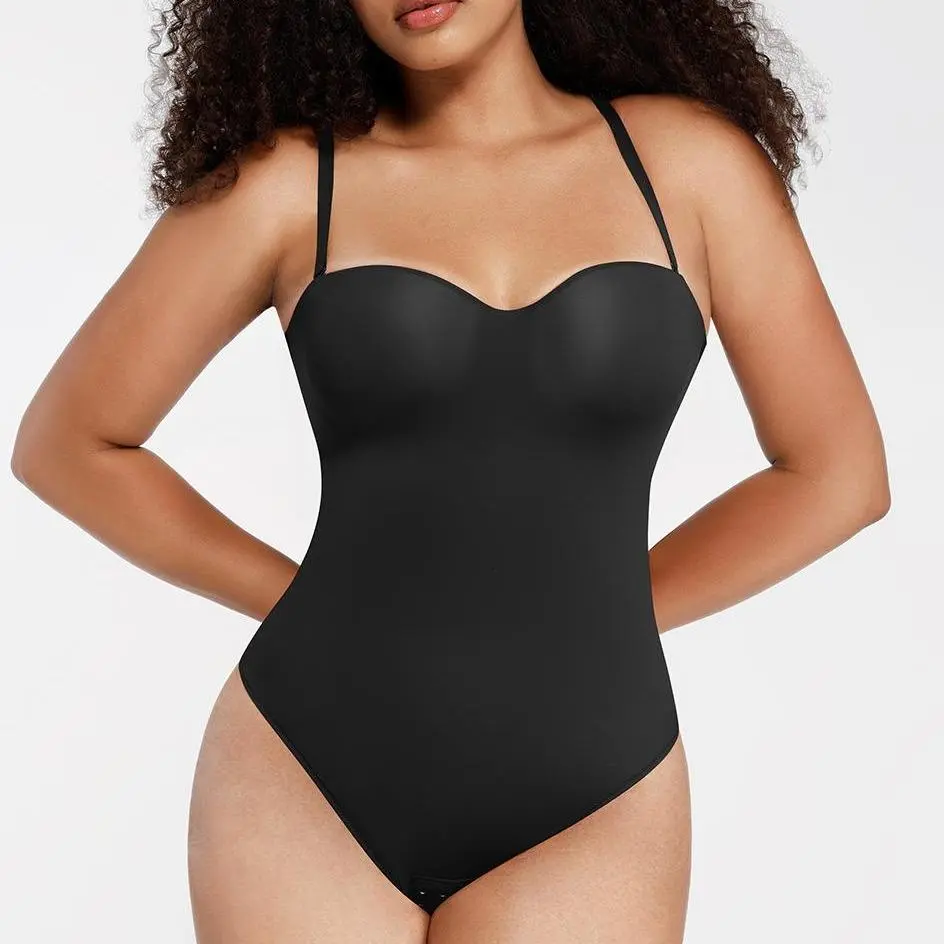 FeelinGirl Women‘s Seamless  Bodysuit with Built-in Support​ 2-in-1 Convertible with Removable Straps