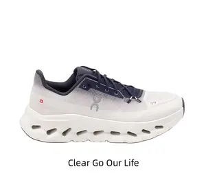 Sleek White & Navy Casual Runners - Breathable Mesh Sneakers for Street Style