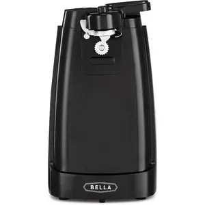Electric Can Opener and Knife Sharpener, Removable Cutting Lever, Cord Storage, Stainless Steel Blade, Black